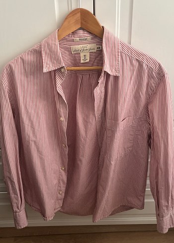 Pembe Çizgili Uzun Kollu Pamuk Gömlek