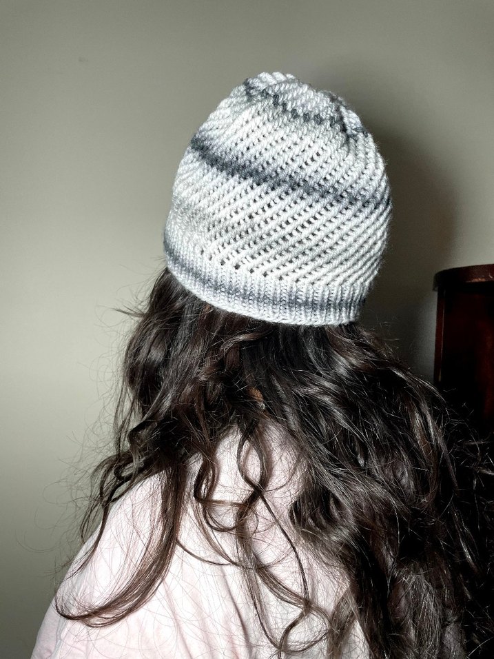 Gri Kadın Örgü Bere - Görsel 2