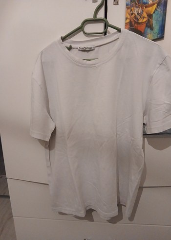 bershka s Kadın Beyaz Basic Pamuklu Tişört