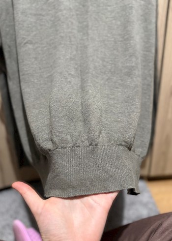 Massimo Dutti Yün Açık Haki Uzun Kollu Erkek KKazak - Görsel 5