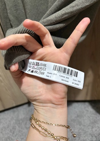 Massimo Dutti Yün Açık Haki Uzun Kollu Erkek KKazak - Görsel 3