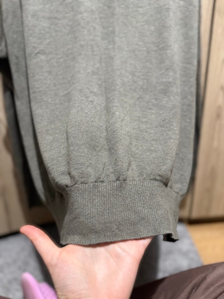 Massimo Dutti Yün Açık Haki Uzun Kollu Erkek KKazak - Görsel 5