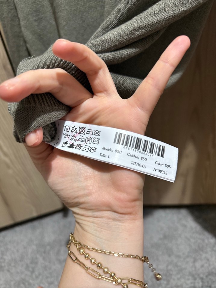 Massimo Dutti Yün Açık Haki Uzun Kollu Erkek KKazak - Görsel 3