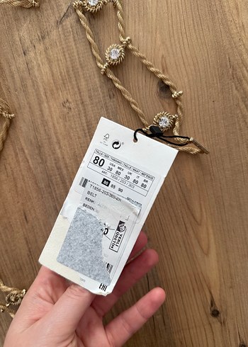 Zara Altın Renkli İşlemeli Zincirli Kadın Kemer - Görsel 8