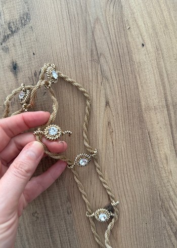 Zara Altın Renkli İşlemeli Zincirli Kadın Kemer - Görsel 5