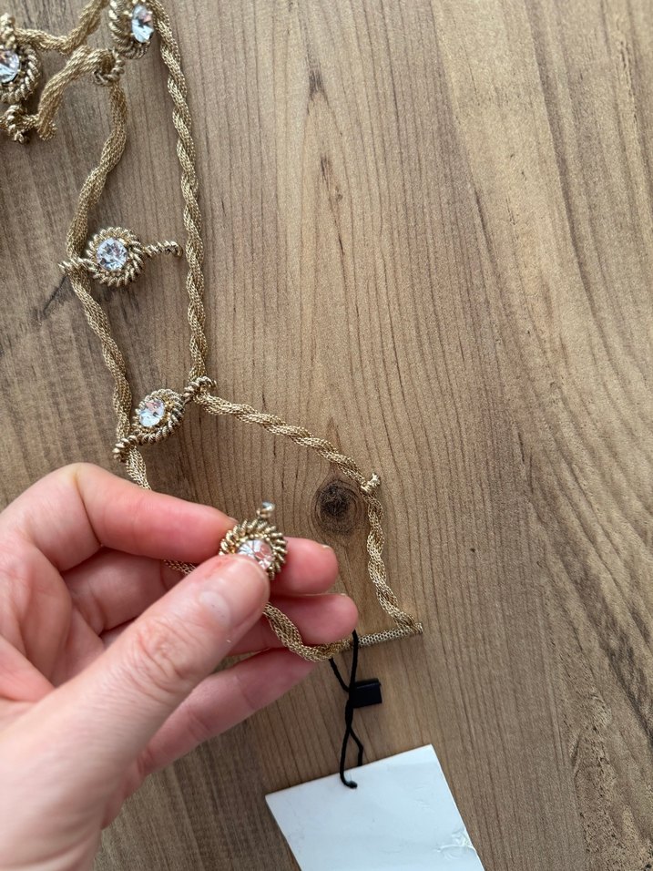 Zara Altın Renkli İşlemeli Zincirli Kadın Kemer - Görsel 4