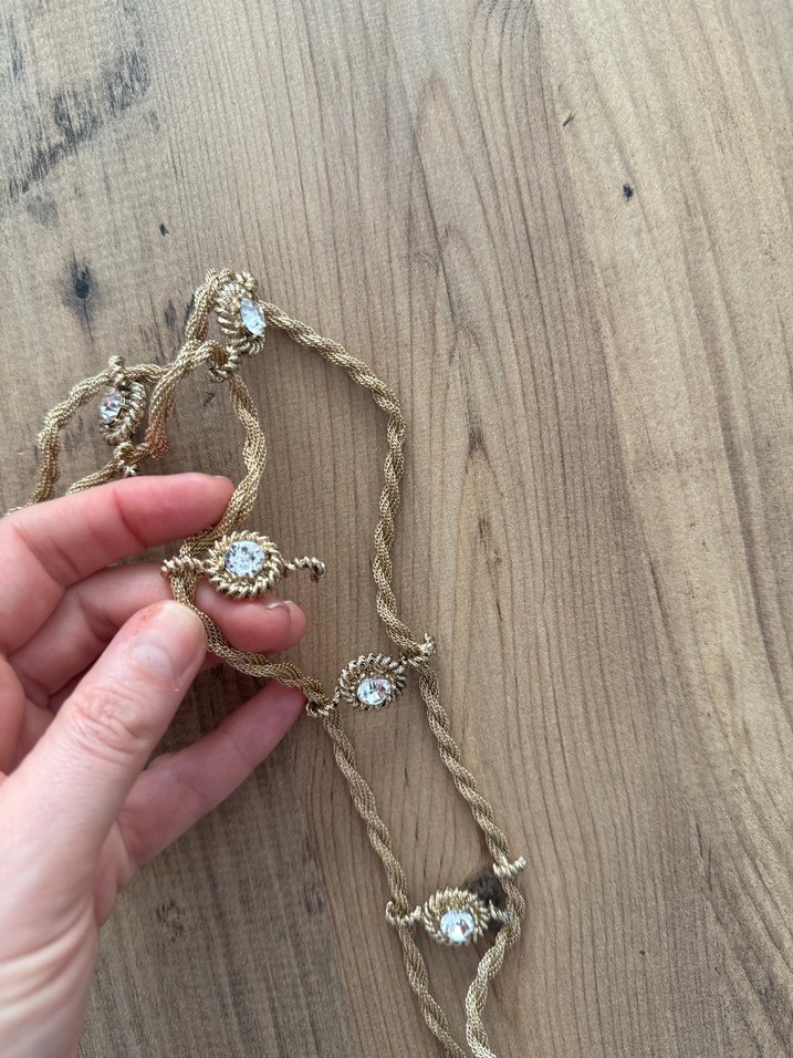 Zara Altın Renkli İşlemeli Zincirli Kadın Kemer - Görsel 5