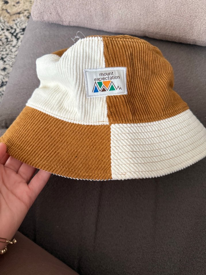 Zara Kadın Kahverengi krem Şapka - Görsel 4