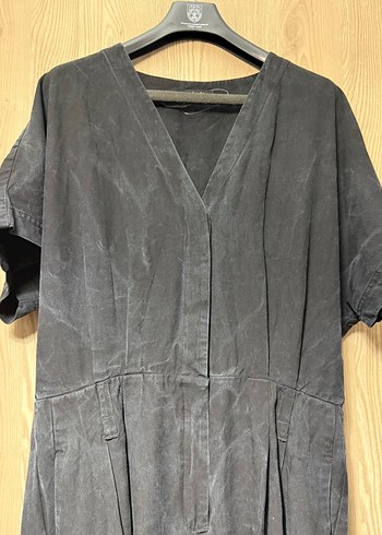 Massimo Dutti V Yakalı Keten Midi Tulum - Görsel 6