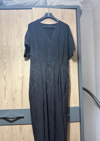 Massimo Dutti V Yakalı Keten Midi Tulum - Görsel 7