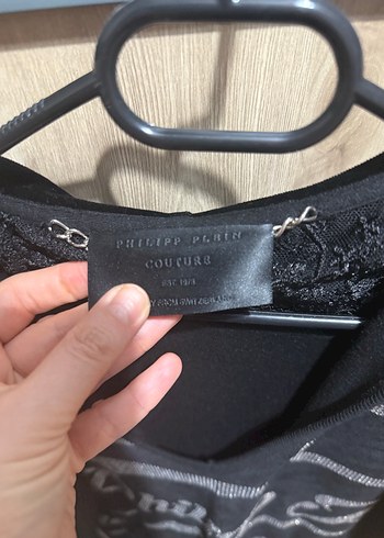 Philipp Plein Siyah Taşlı Kadife Gece elbisesi - Görsel 3