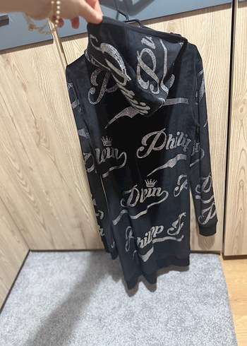 Philipp Plein Siyah Taşlı Kadife Gece elbisesi - Görsel 7