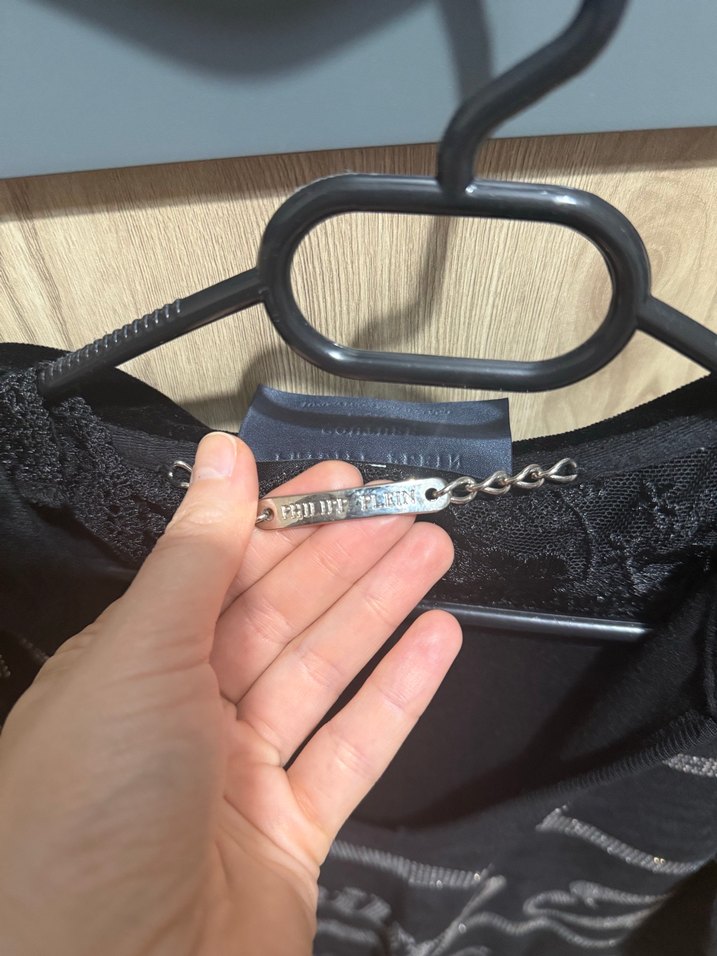 Philipp Plein Siyah Taşlı Kadife Gece elbisesi - Görsel 4