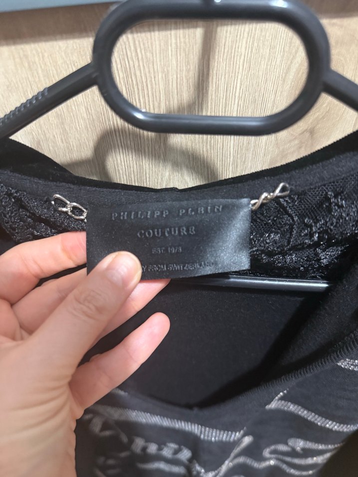 Philipp Plein Siyah Taşlı Kadife Gece elbisesi - Görsel 3