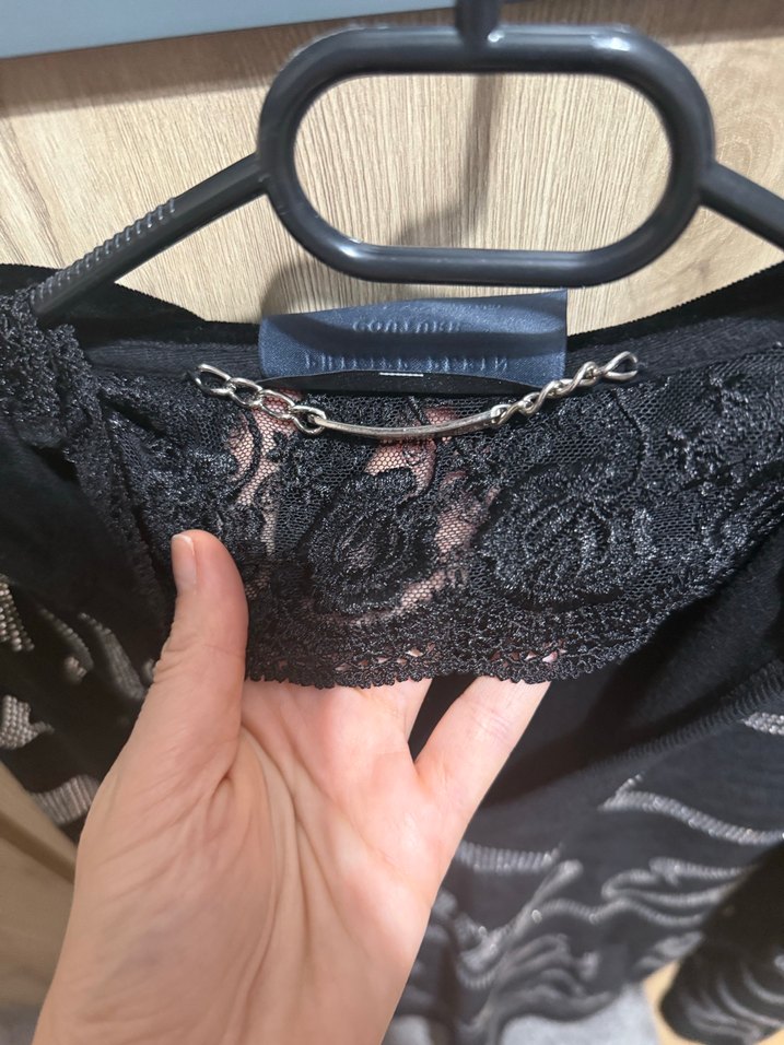 Philipp Plein Siyah Taşlı Kadife Gece elbisesi - Görsel 5