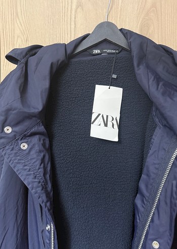 Zara Navy Midi Erkek Mont Fermuarlı Cepli - Görsel 2