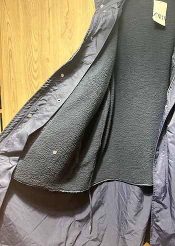 Zara Navy Midi Erkek Mont Fermuarlı Cepli - Görsel 5