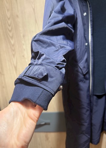 Zara Navy Midi Erkek Mont Fermuarlı Cepli - Görsel 3