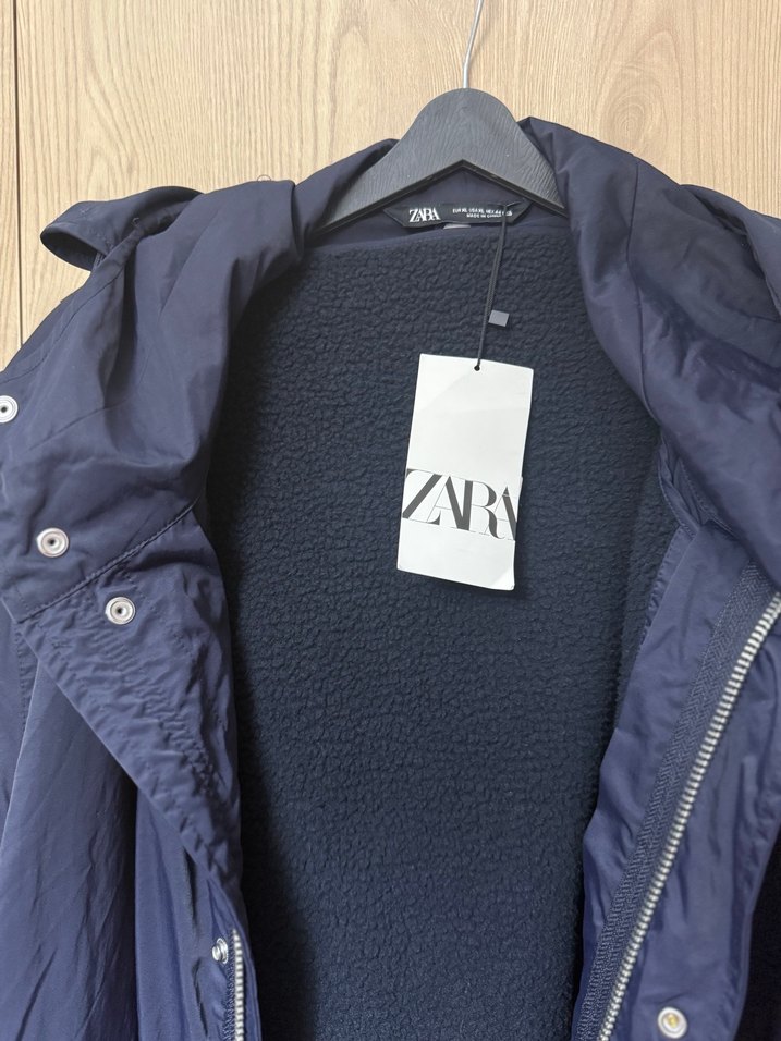 Zara Navy Midi Erkek Mont Fermuarlı Cepli - Görsel 2