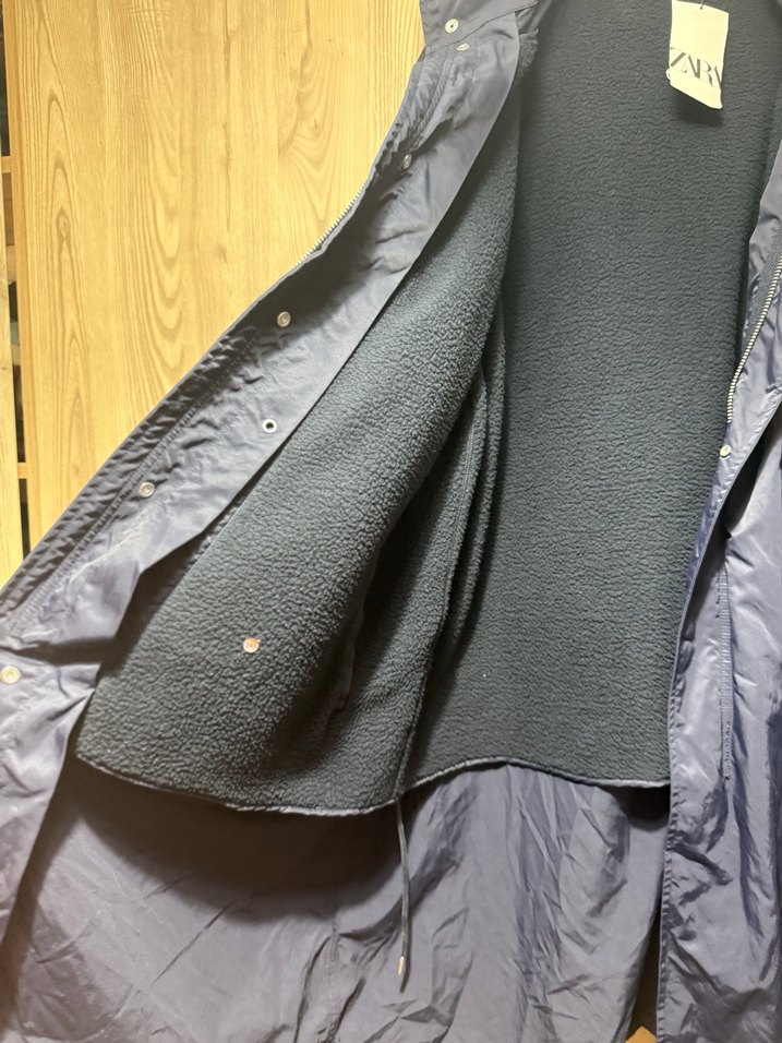 Zara Navy Midi Erkek Mont Fermuarlı Cepli - Görsel 5