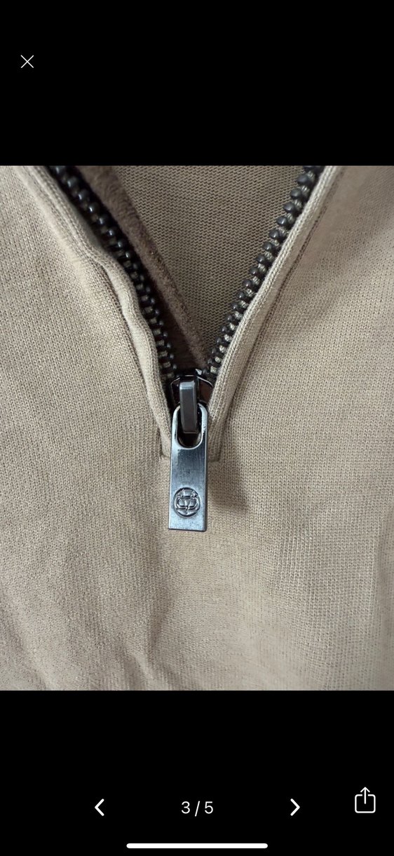 Massimo Dutti Bej Yüksek Yakalı Fermuarlı Erkek Sweatshirt - Görsel 3