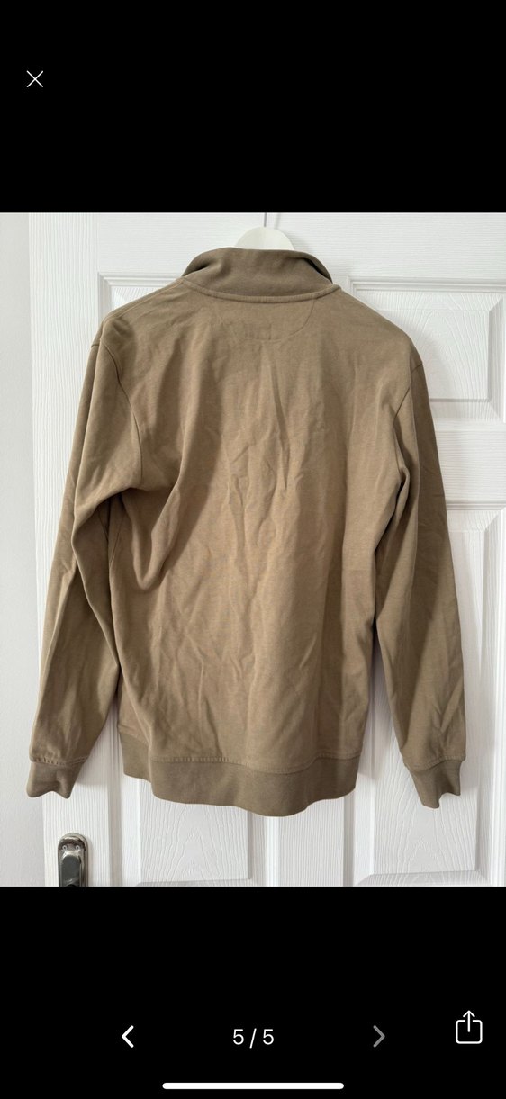 Massimo Dutti Bej Yüksek Yakalı Fermuarlı Erkek Sweatshirt - Görsel 5