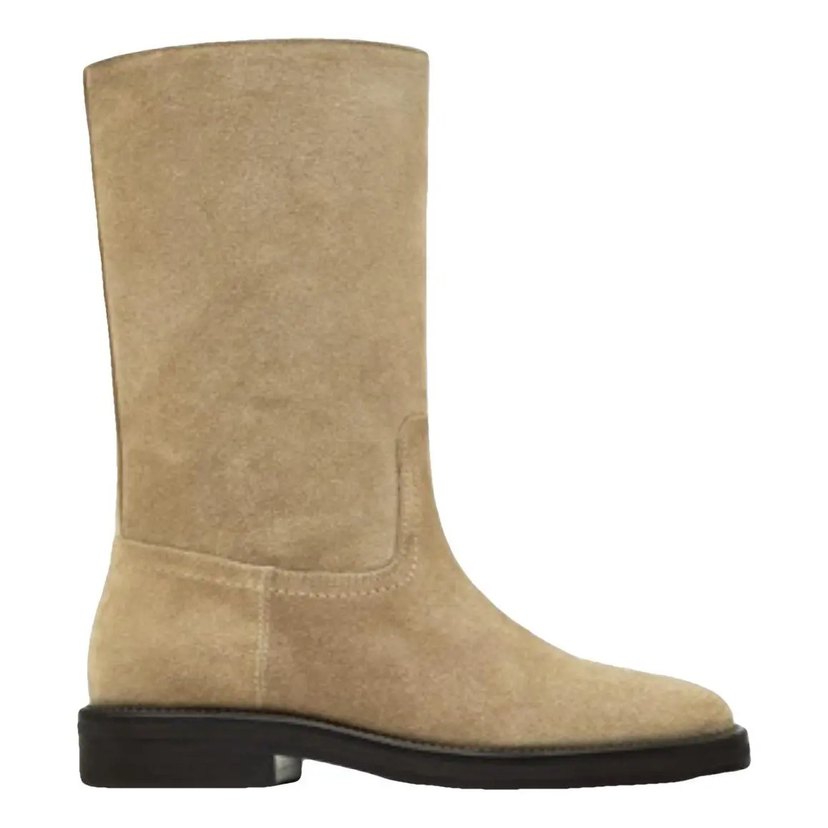 Massimo Dutti Bej Süet Çizme Unisex - Görsel 2