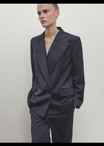 Massimo Dutti Orjinal Lacivert Ozel Seri Blazer