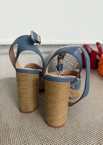 Ninewest Mavi Denim Tokalı Platform Topuklu Kadın Ayakkabı - Görsel 7