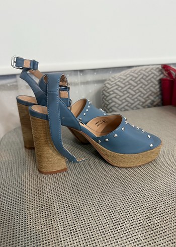 Ninewest Mavi Denim Tokalı Platform Topuklu Kadın Ayakkabı - Görsel 5