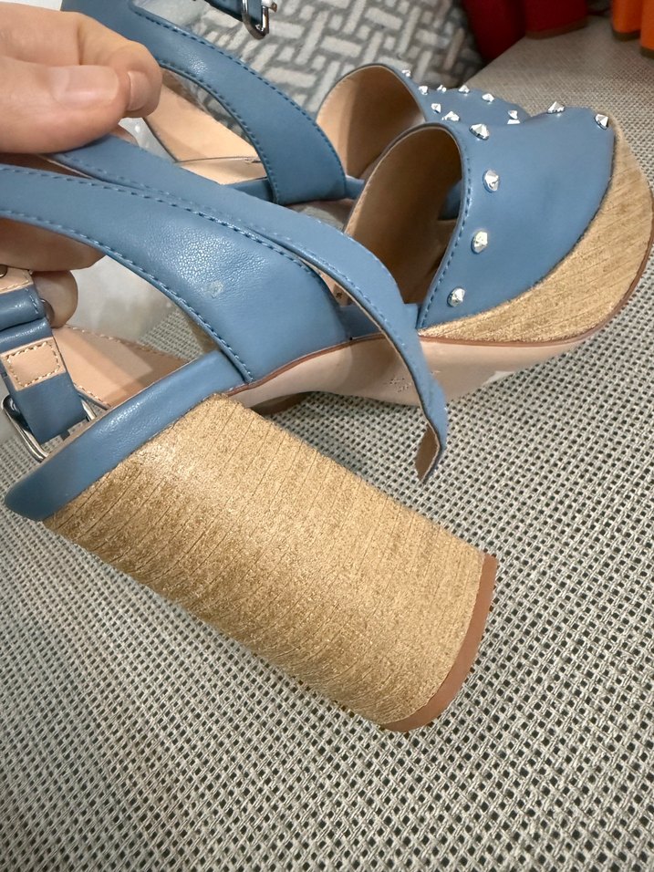 Ninewest Mavi Denim Tokalı Platform Topuklu Kadın Ayakkabı - Görsel 4