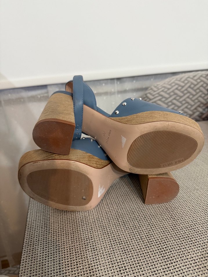 Ninewest Mavi Denim Tokalı Platform Topuklu Kadın Ayakkabı - Görsel 3