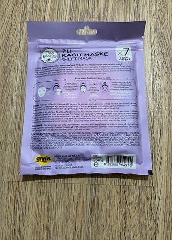 Bee Beauty 7li Kağıt Yüz Maskesi - Görsel 3