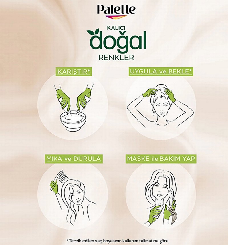 Palette Doğal Renkler Saç Boyası 7-5 Açık Karamel - Görsel 4