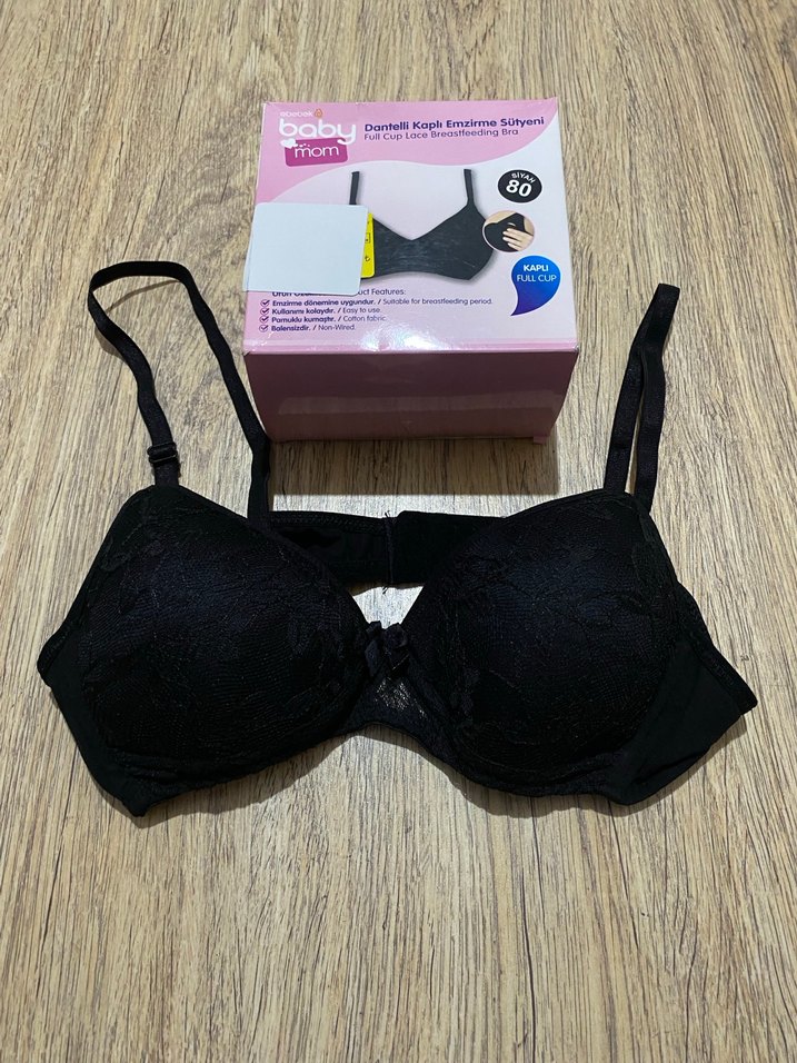 Siyah Dantelli Kaplı Emzirme Sütyeni - Görsel 3