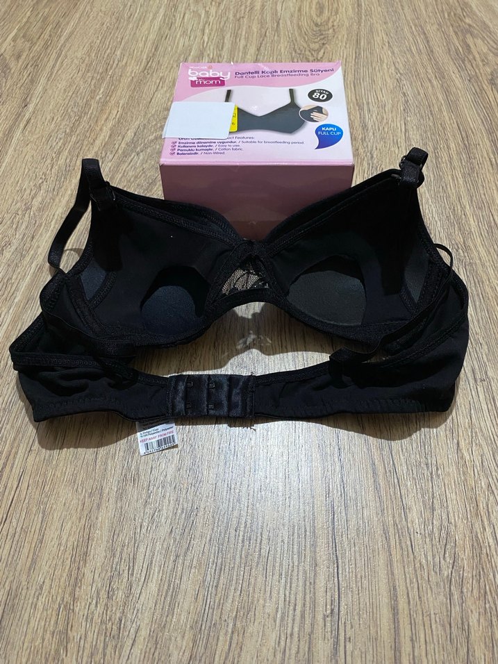 Siyah Dantelli Kaplı Emzirme Sütyeni - Görsel 4