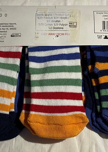 Renkli Desenli Erkek Bebek Çorapları - Görsel 3