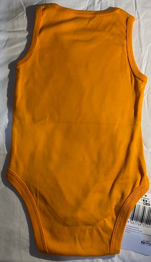 Sarı Erkek Bebek Kolsuz Body Aslan Baskılı Zıbın - Görsel 2