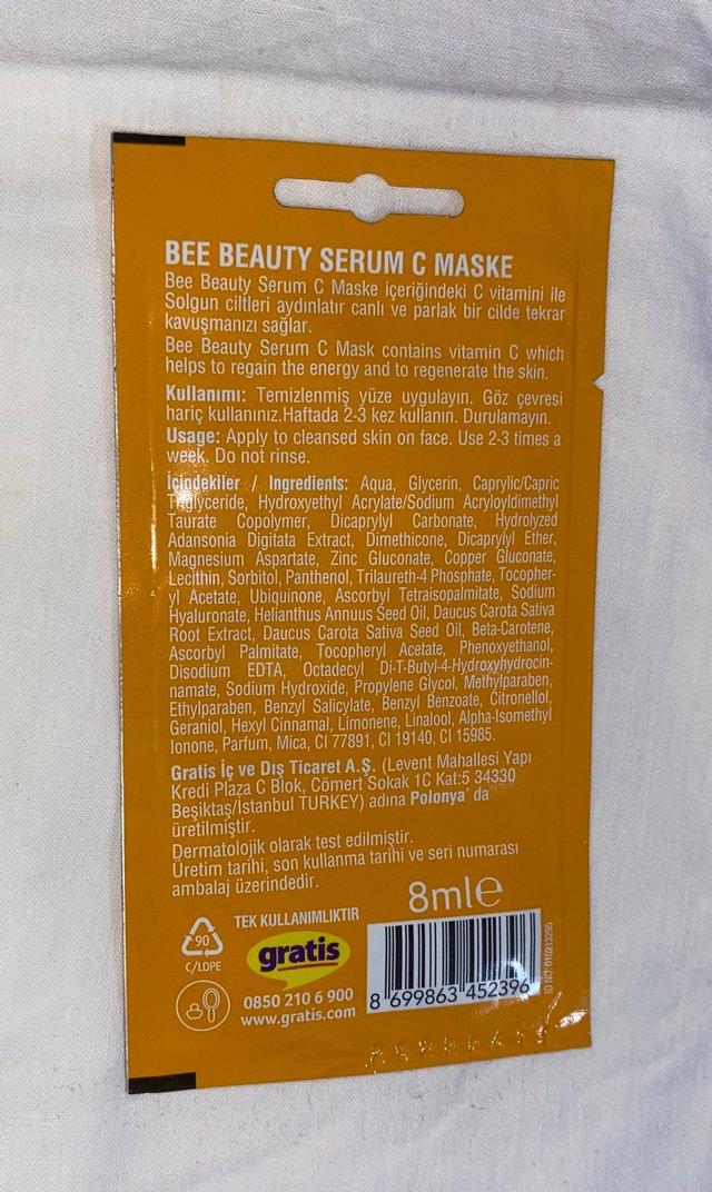 Bee Beauty Serum C Forte Canlandırıcı Maske - Görsel 2