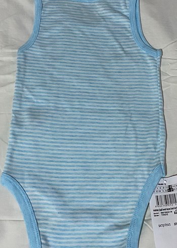 Mavi Çizgili Erkek Bebek Atlet Body - Görsel 2
