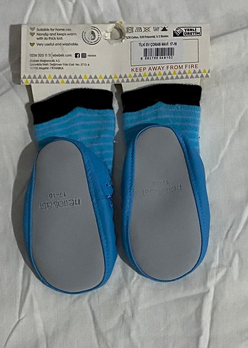 Mavi Erkek Çocuk Kaydırmaz Çarık Çorap - Görsel 2