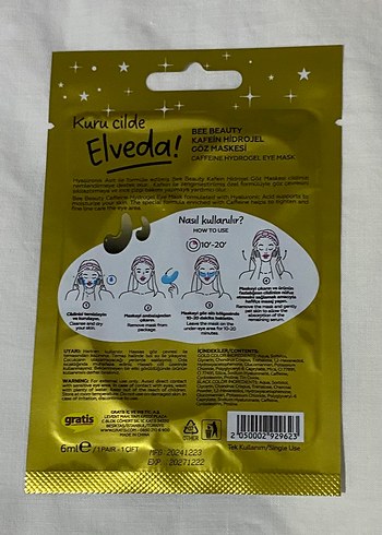 Bee Beauty Kafein Hidrojel Göz Maskesi - Görsel 2