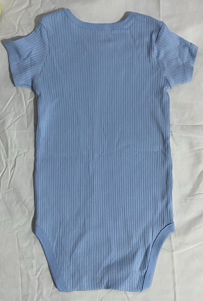 Mavi Kısa Kollu Bebek Body Zıbın - Görsel 2