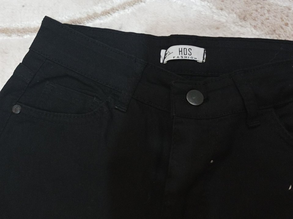 Siyah Kadın Esnek Kumaş Pantolon - Görsel 4