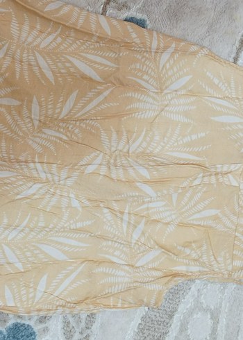 Bej Kolsuz Mini Keten Gömlek - Görsel 2