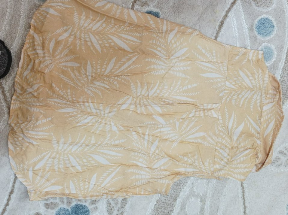 Bej Kolsuz Mini Keten Gömlek - Görsel 2