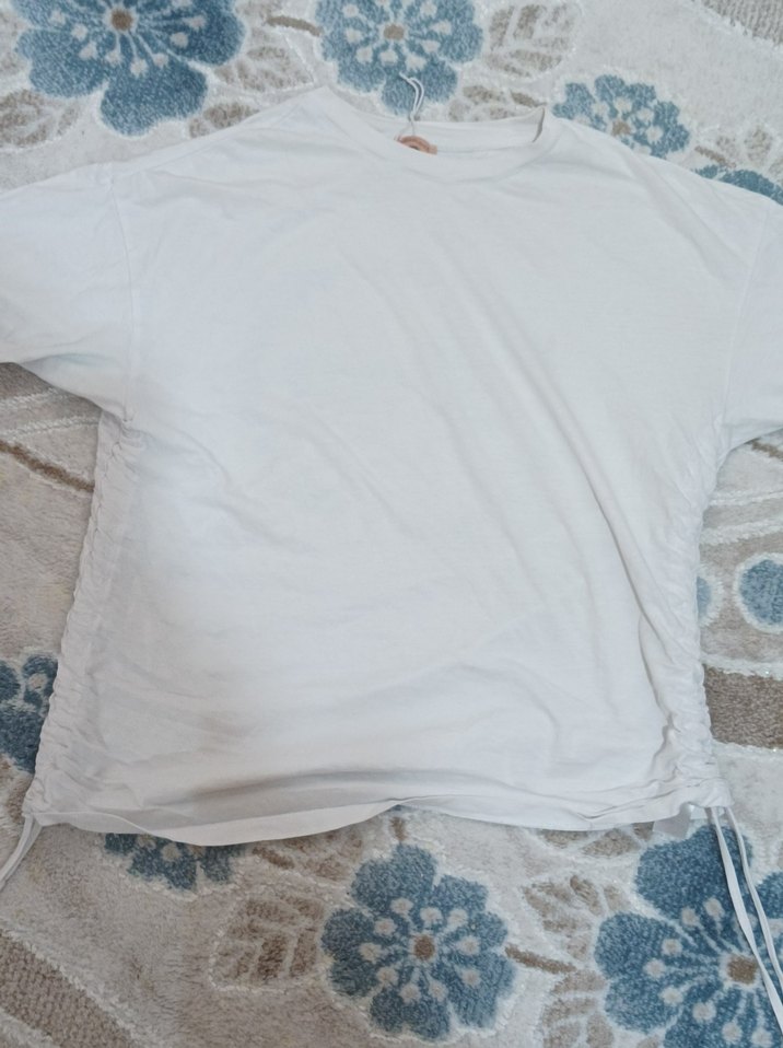 Baskılı Beyaz Pamuklu tişört - Görsel 3