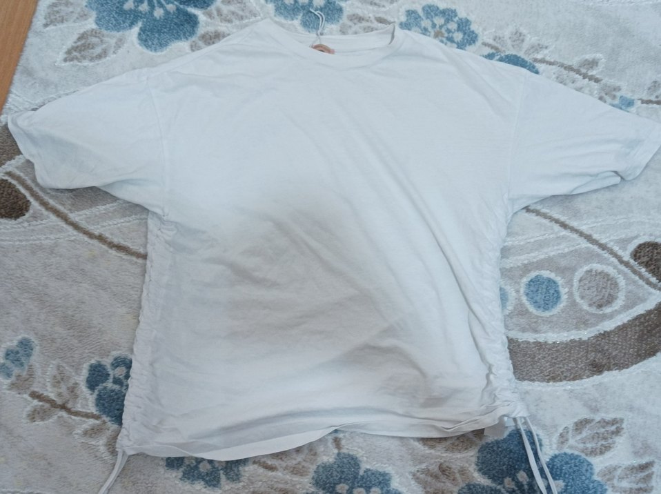 Baskılı Beyaz Pamuklu tişört - Görsel 2