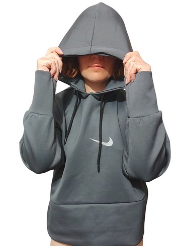 Gri Kapüşonlu Kadın Sweatshirt