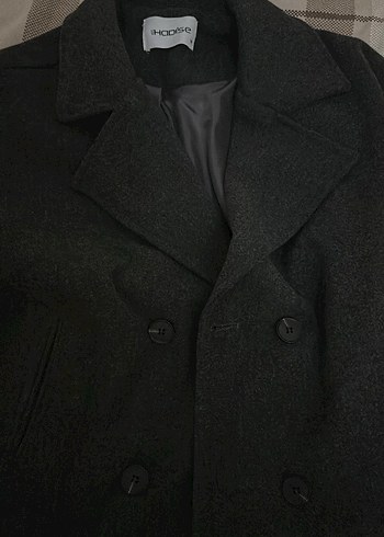 Gri Antrasit Astarlı Kaşe Kaban - Görsel 2